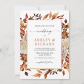 Rustikale Herbstlaub Hochzeit Einladung (Vorderseite)