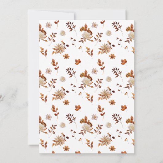 Rustikale Herbstlaub Hochzeit Einladung (Rückseite)