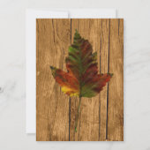 Rustikale Herbstlaub Hochzeit Einladung (Rückseite)