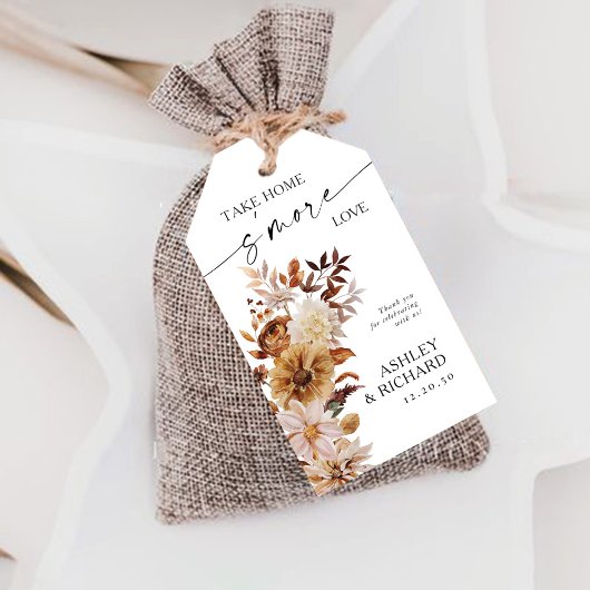 Rustikale Herbstlaub Hochzeit Geschenkanhänger