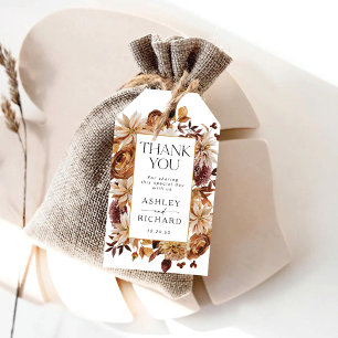 Rustikale Herbstlaub Hochzeit Geschenkanhänger