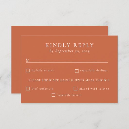Rustikale Herbstlaub-Hochzeit RSVP Karte (Vorne/Hinten)