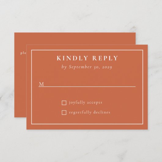 Rustikale Herbstlaub-Hochzeit RSVP Karte (Vorne/Hinten)