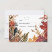 Rustikale Herbstlaub Hochzeit RSVP Karte (Vorderseite)