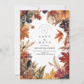 Rustikale Herbstlaub Hochzeit Save The Date (Vorderseite)