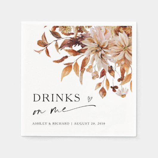 Rustikale Herbstlaub Hochzeit Serviette (Vorderseite)