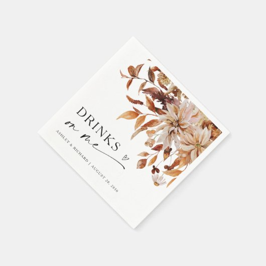 Rustikale Herbstlaub Hochzeit Serviette (Ecke)