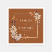 Rustikale Herbstlaub Hochzeit Serviette (Vorderseite)