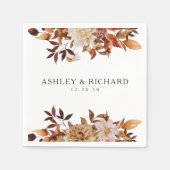 Rustikale Herbstlaub Hochzeit Serviette (Vorderseite)