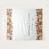 Rustikale Herbstlaub Hochzeitstorte Wandteppich (Vorderseite (Horizontal))