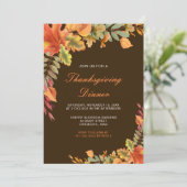 Rustikale Herbstlaub im Herbst Erntedank Party Einladung (Stehend Vorderseite)