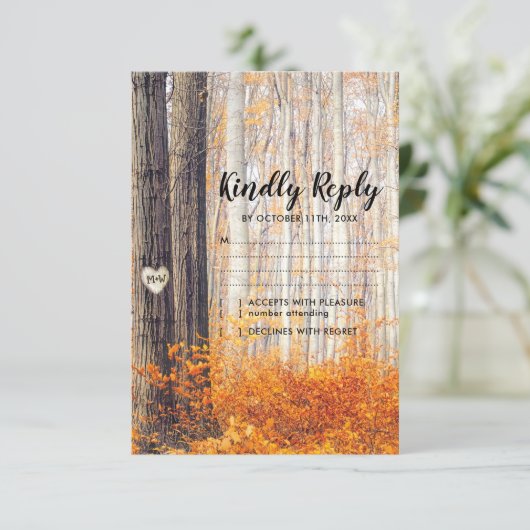 Rustikale Herbstlaub im Herbst Hochzeit von RSVP (Stehend Vorderseite)