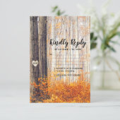 Rustikale Herbstlaub im Herbst Hochzeit von RSVP Karte (Stehend Vorderseite)