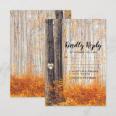 Rustikale Herbstlaub im Herbst Hochzeit von RSVP Karte (Vorne/Hinten)