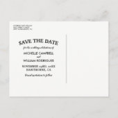 Rustikale Herbstlaub im Herbst Save the Date Ankündigungspostkarte (Rückseite)