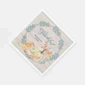 Rustikale Herbstlaub in Kürbisfisch Erntedank Serviette (Ecke)