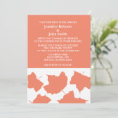 Rustikale Herbstlaub Lachs Orange Country Wedding Einladung (Stehend Vorderseite)