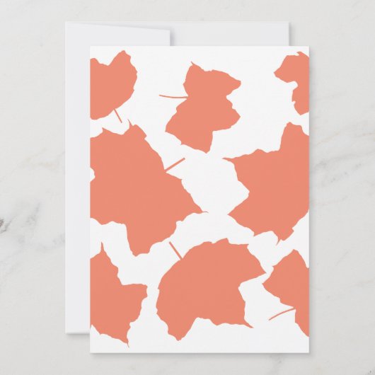 Rustikale Herbstlaub Lachs Orange Country Wedding Einladung (Rückseite)