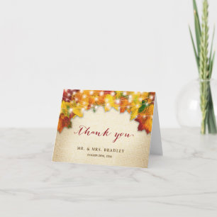 Rustikale Herbstlaub-Lichterkette aus Jute Danke