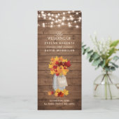 Rustikale Herbstlaub-Lichterkette Hochzeitsprogram Programm (Stehend Vorderseite)