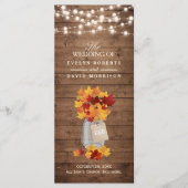 Rustikale Herbstlaub-Lichterkette Hochzeitsprogram Programm (Vorderseite)