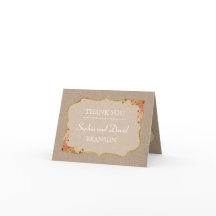 Rustikale Herbstlaub Linen Leinwand DANKE