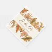 Rustikale Herbstlaub Monogram Wedkin Napkin Serviette (Ecke)