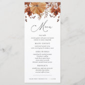 Rustikale Herbstlaub Pumpkin Erntedank Dinner Menükarte (Vorderseite)