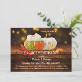 Rustikale Herbstlaub Pumpkin Verlobung Einladung (Stehend Vorderseite)