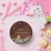 Rustikale Herbstlaub und Fox Friendsgiving Pappteller (Party)