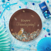 Rustikale Herbstlaub und Fox Friendsgiving Pappteller (Party)