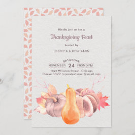 Rustikale Herbstlaub und Kürbisfest Erntedank Einladung