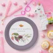 Rustikale Herbstlaube Aquarell Erntedank Pappteller (Party)