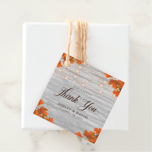 Rustikale Herbstlaube aus Holz - Danke für Ihre Ho Geschenkanhänger (Beispiel)