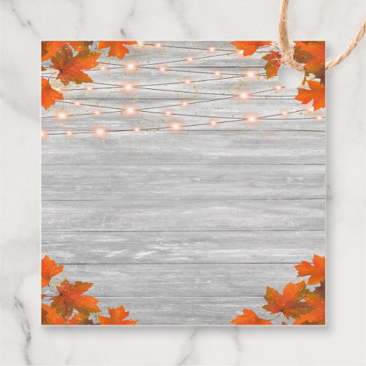 Rustikale Herbstlaube aus Holz - Danke für Ihre Ho Geschenkanhänger (Rückseite)