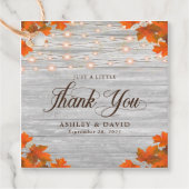 Rustikale Herbstlaube aus Holz - Danke für Ihre Ho Geschenkanhänger (Vorderseite)