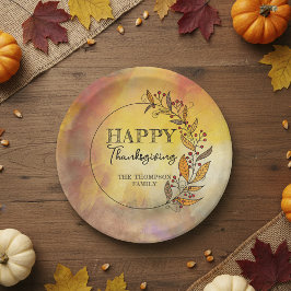 Rustikale Herbstlaube Berries Wreath Erntedank Pappteller
