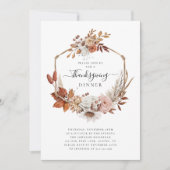 Rustikale Herbstlaube Erntedank Dinner Einladung (Vorderseite)