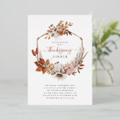 Rustikale Herbstlaube Erntedank Dinner Folieneinladung (Stehend vorne)