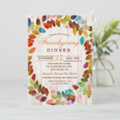 Rustikale Herbstlaube Freundliches Dinner Einladun Einladung (Stehend Vorderseite)