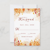 Rustikale Herbstlaube Hochzeit im Wasser RSVP Karte (Vorderseite)