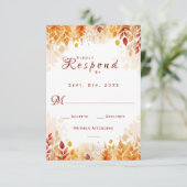 Rustikale Herbstlaube Hochzeit im Wasser RSVP Karte (Stehend Vorderseite)