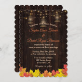 Rustikale Herbstlaube Holz alte Lanterns Hochzeit Einladung (Vorne/Hinten)