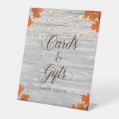 Rustikale Herbstlaube & Lichtkarten & Geschenke Sockelschild (Vorderseite)