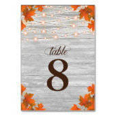 Rustikale Herbstlaube mit Streicheleien Tischnummer (Vorderseite)