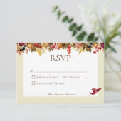 Rustikale Herbstlaube rund um die Hochzeit RSVP Karte (Stehend Vorderseite)