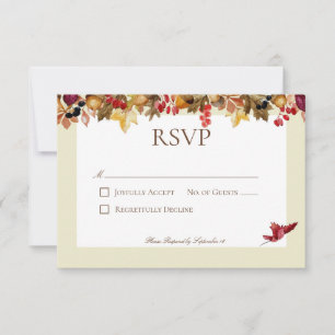 Rustikale Herbstlaube rund um die Hochzeit RSVP Karte