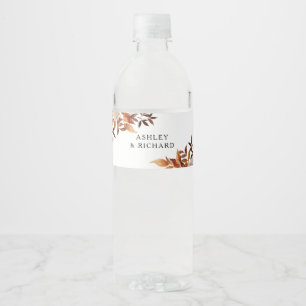 Rustikale Herbstlaube Wasserflasche Wasserflaschenetikett
