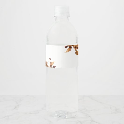 Rustikale Herbstlaube Wasserflasche Wasserflaschenetikett (Rückseite)