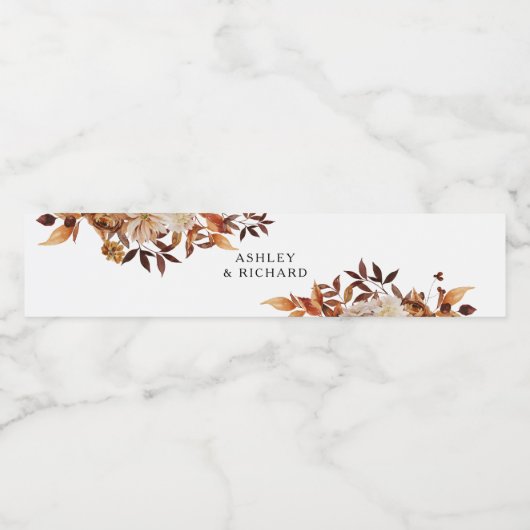 Rustikale Herbstlaube Wasserflasche Wasserflaschenetikett (Einzelnes Label)